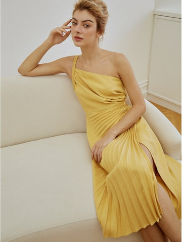 Elsye Asymmetric Silk Dress