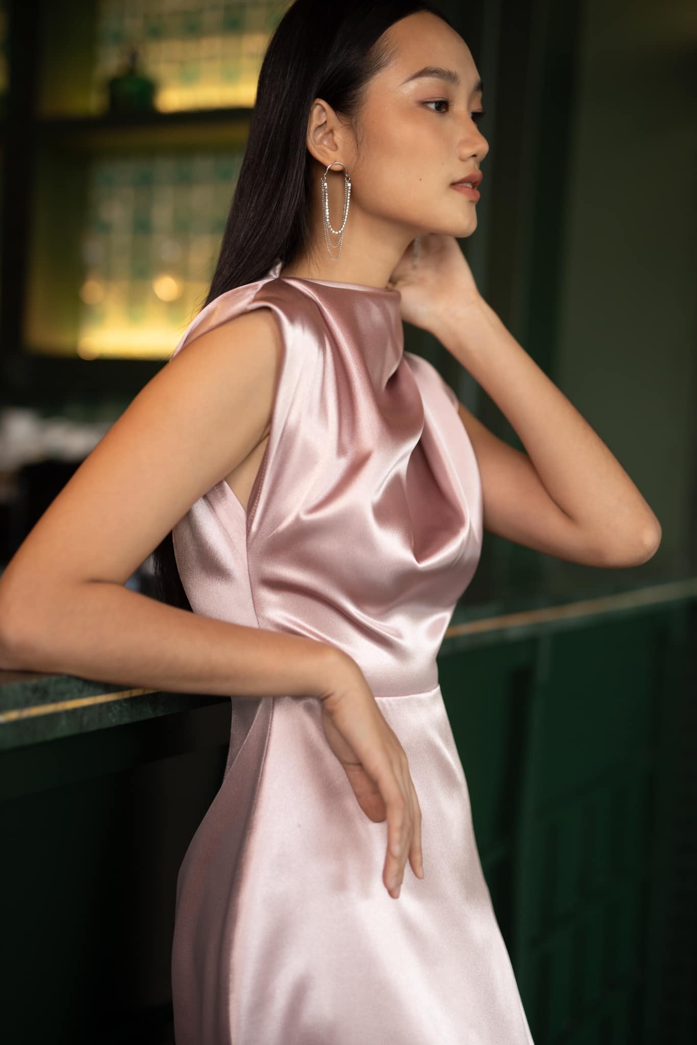 Vasya Dress - Asymmetric Draped Silk Dress