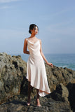 Jenny Silk Dress - Cowl Neck Asymmetric Silk Dress