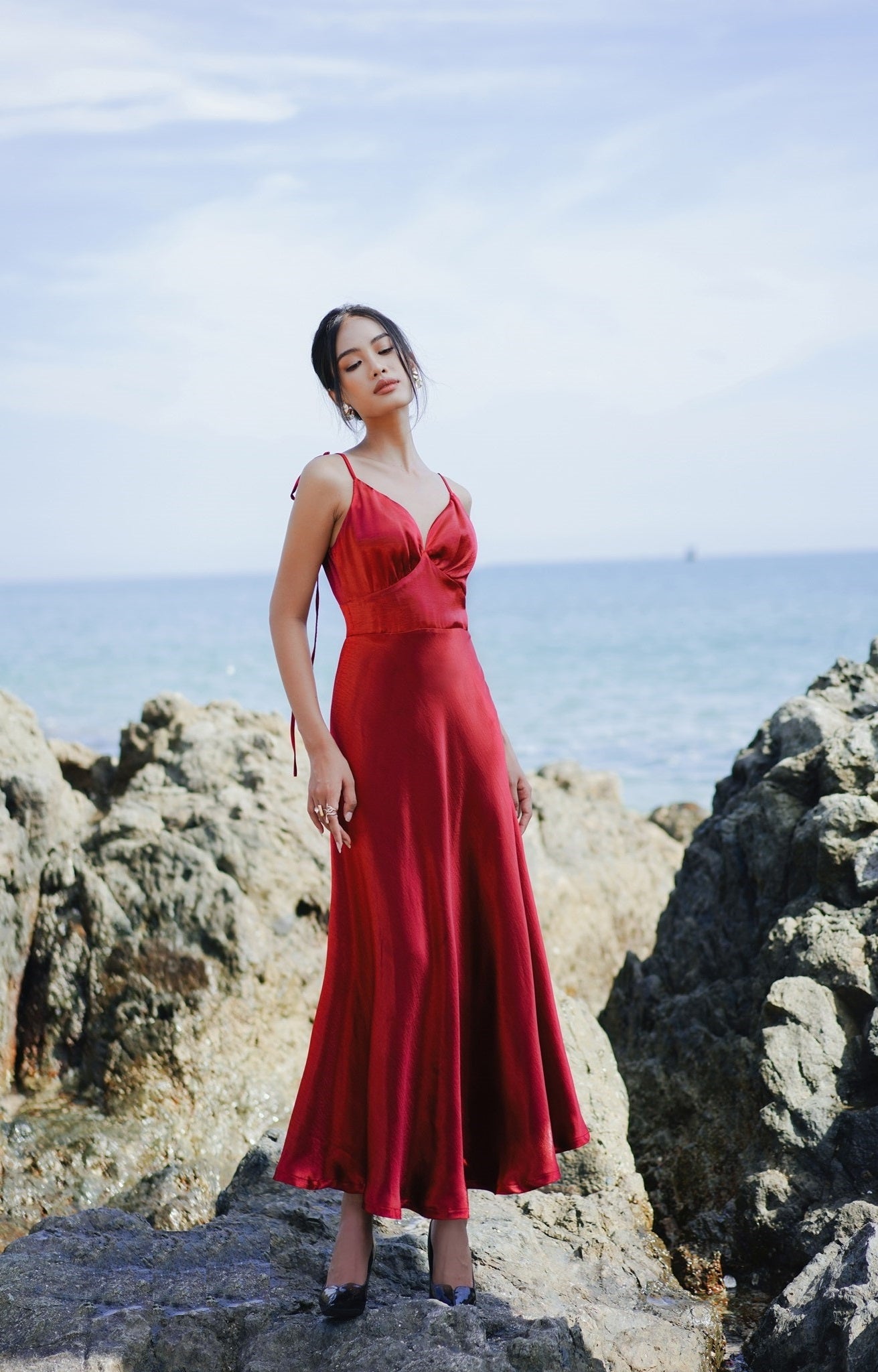 phoebe red dress Dress Phoebe Red Marielle Stokkelaar