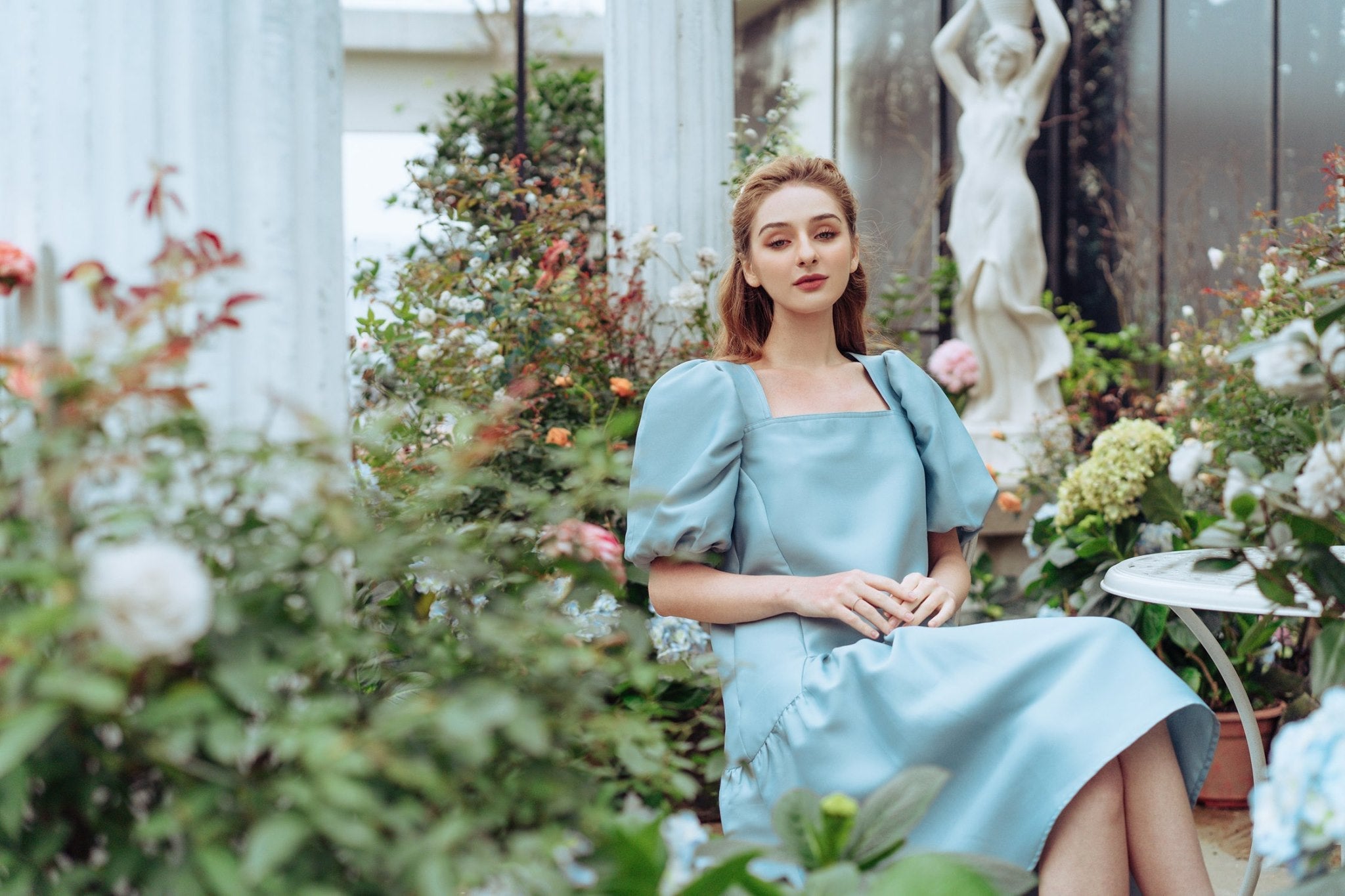 Birgitte Drop Waist Taffeta Dress VAST Birgitte Drop Waist Taffeta Dress VAST