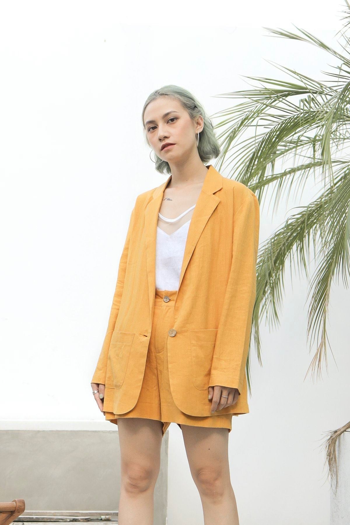 Avery Classic Linen Blazer - Women Linen Suit