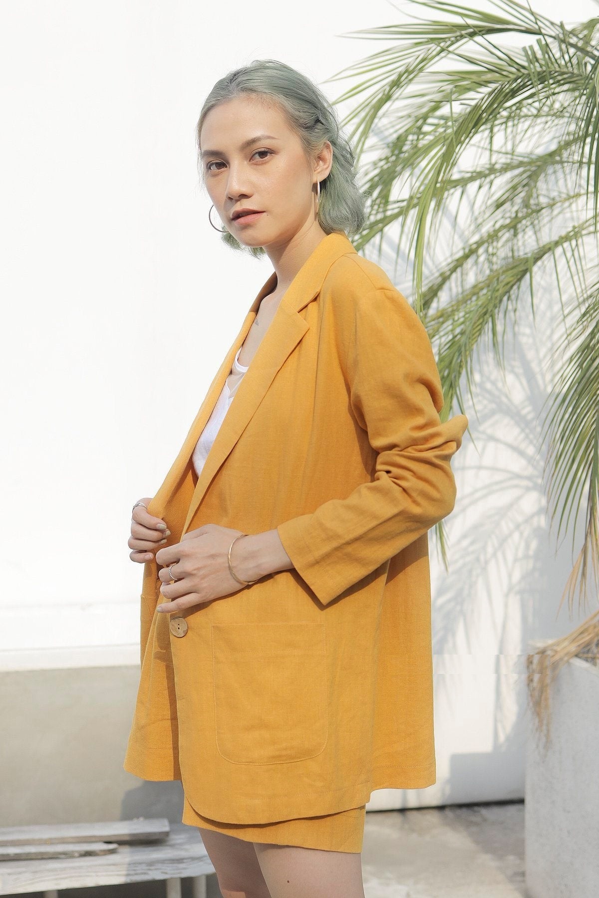 Avery Classic Linen Blazer - Women Linen Suit