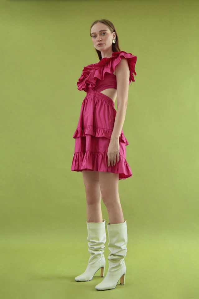 Sandra Ruffled Mini  Dress