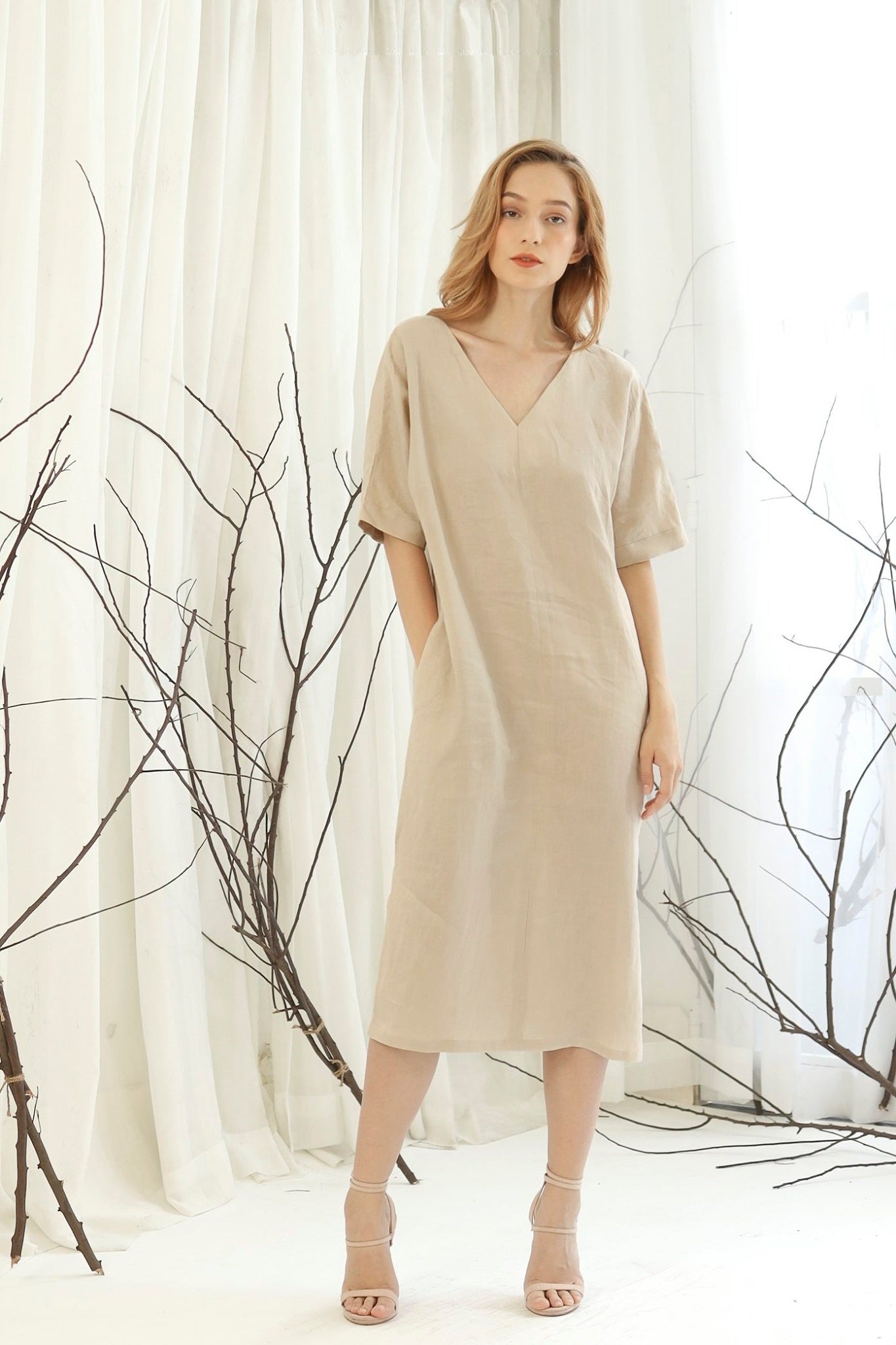 marcella linen dress Marcella | Tabitha Linen-Blend Sleeveless Dress in Black | Women's Size XL | European Linen Cotton Blend