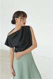 Meghan Top - Asymmetric Drape Silk Blouse