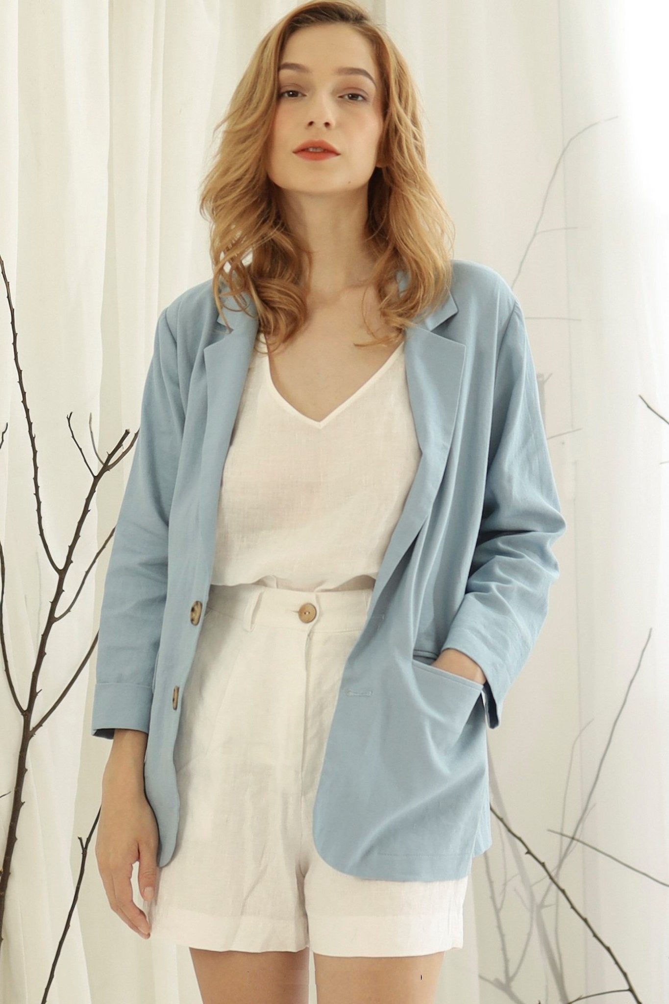 Clara Blazer - Casual Linen Blazer - Tailored Women Suit