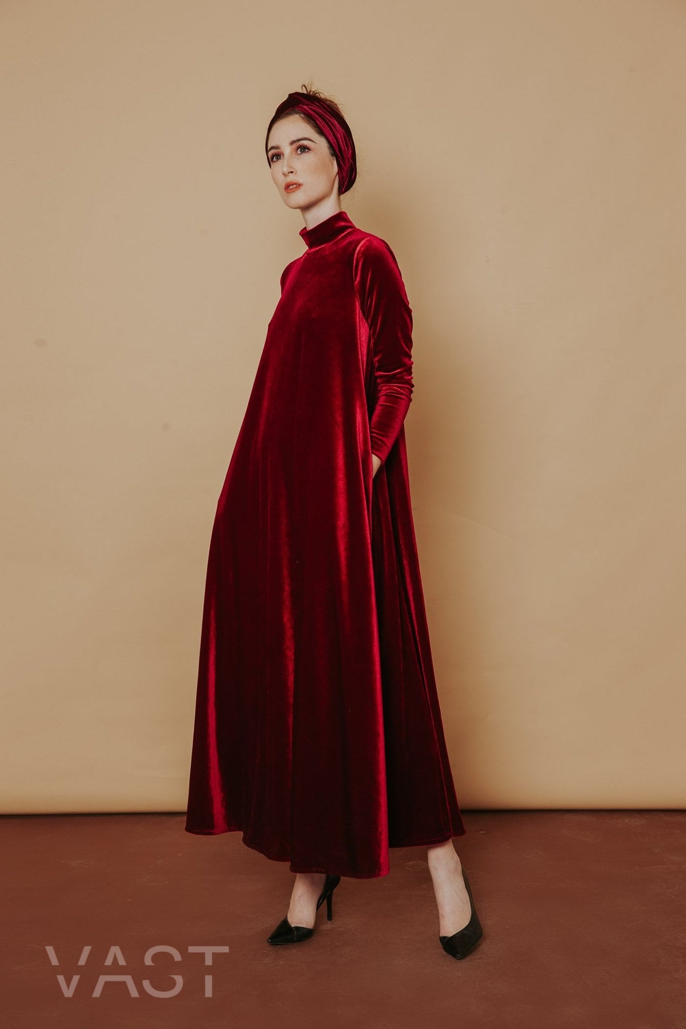Ruby Gown - Oversized Velvet Maxi Dress