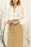 Shereen Linen Midi Skirt