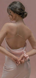 Rosie Low Back Silk Dress - Elegant One Shoulder Midi Slip Dress